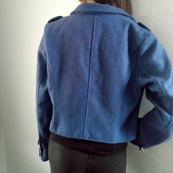 Dollhouse Outerwear Blazer Blue And Black Wool/Shell Blend W/Lining: Size Small - Picture 6 of 17